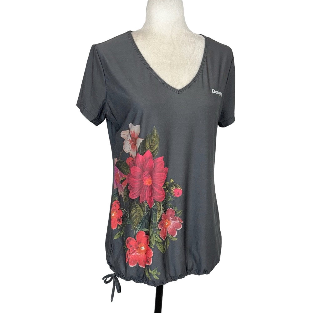 Desigual grey floral sport t-shirt